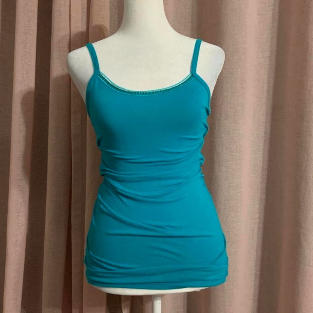 y2k sequin trim tank top cami sz medium